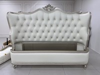 Style européen américain 1.8m lit double Queen en bois massif en cuir Art moderne simple lit de princesse pour chambre principale lumière d'hôtel