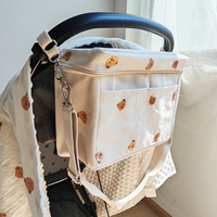 Populaire coréen ours maman lait maternel isolation sac isotherme Floral toile fourre-tout pour bébé poussette stockage de couches pour les sorties maman