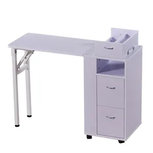 Light Luxury Painted Finish Nail Manicure Table with Drawers for Nail Station Portable Beauty Salon Furniture Set Pedicure Desk