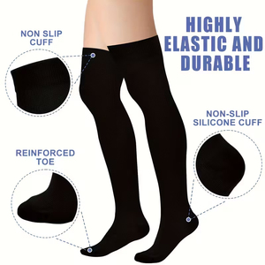 Chaussettes de compression au-dessus du genou, <span class=keywords><strong>bas</strong></span> de contention cuissardes pour femmes et hommes, idéales pour le travail, le sport, la gym, la course, la randonnée et le cyclisme - Product Image 5
