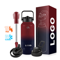 Bouteille d'eau isotherme personnalisée en acier inoxydable, gourde sous vide à double paroi, 32 oz