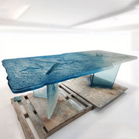 Table de bar lumineuse de luxe R016 en forme de roche, comptoir îlot, bureau de salle à manger, mobilier d'extérieur commercial pour hôtel
