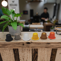 Capsules de café vides en PLA personnalisées biodégradables compostables non toxiques avec autocollants