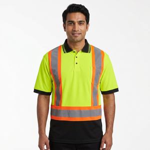 Camisetas Polo de Seguridad de Manga Corta Reflectantes Amarillas de Alta Visibilidad, Suministro Directo de Fábrica 2026, Unisex, de Poliéster, Servicio OEM - Product Image 1
