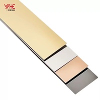 5m/roll Gold Stainless Steel Self-Adhesive Mirror Wall Sticker Flat Decorative Lines Background Wall