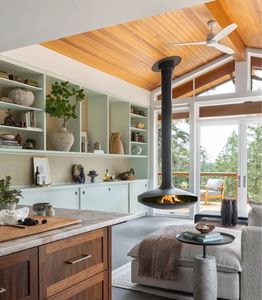 <span class=keywords><strong>Cheminée</strong></span> <span class=keywords><strong>suspendue</strong></span> personnalisée en bois flottant, foyer au bioéthanol, décoration intérieure sans fumée, <span class=keywords><strong>cheminée</strong></span> <span class=keywords><strong>suspendue</strong></span> d'usine - Product Image 2