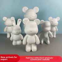 Figurines vierges Fluid Bear en gros, Figurines Ours Violent et Ours Dudu en vinyle, à peindre soi-même, thème animal, jouets créatifs, fourniture d'usine