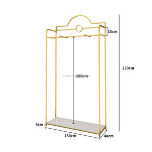 Vente en gros d'étagères modernes en acier inoxydable pour magasin de vêtements <span class=keywords><strong>Boutique</strong></span> présentoirs à vêtements de style européen pour magasin de détail - Product Image 3