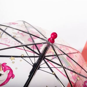 Nouvel Arrivage Parapluie Princesse Coloré pour Enfants, Parapluie Licorne Transparent en Plastique avec Bordure Décorative, Stock Disponible en Gros - Product Image 3