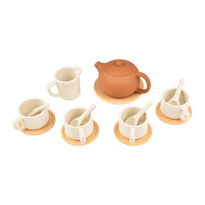 Juego de Té de Silicona para Niñas Pequeñas, Juego de Té Infantil con Tetera, Tazas, Bandeja y Cuchara de Silicona, Accesorios de Cocina para Niños - Product Image 1