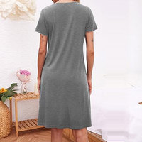 Chemise de nuit pour femmes grandes tailles, manches courtes, boutonnée, robe de nuit à col en V, pyjama, robe de maternité personnalisée