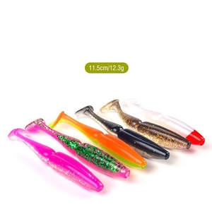 เหยื่อปลอม PVC แบบ T-Tail ร่องลึก ขนาดใหญ่ 115 มม. น้ำหนัก 12.3 กรัม รุ่น S059 สำหรับตกปลาทะเล เช่น ปลากะพง ปลาแซลมอน ปลาซานเดอร์ และปลาดุก ใช้ได้กับน้ำเค็ม - Product Image 1