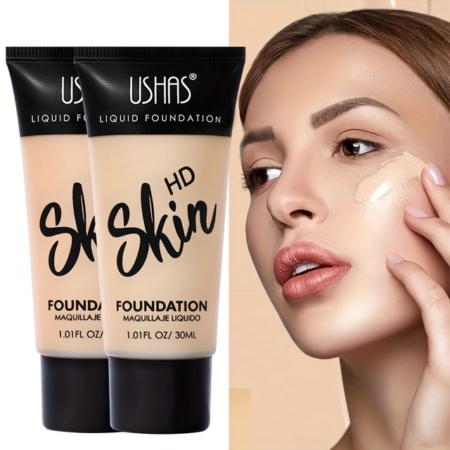 USHAS OEM/ODM Custom Wholesale High-definition Liquid Foundation Full Coverage Waterproof Moisturizing Smooth Brightening Skin