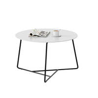 Table basse ronde en bois pour la maison et le bureau Petite table basse blanche
