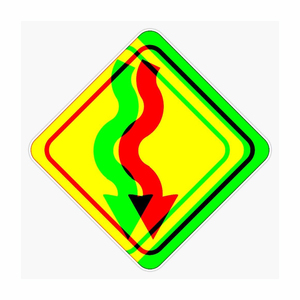 Wendiges Straßenabschnitt-Schild mit Scharfkurven-Symbol aus Aluminium, 30 x 30 cm, Warnschild für Kurven, Echtes Verkehrsschild mit 3M-Garantie - Product Image 3