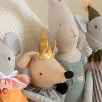 En stock, nouvelle poupée en tissu nordique en lin, petite souris féerique, petite souris ange, cadeau d'anniversaire, poupée en tissu pour enfants