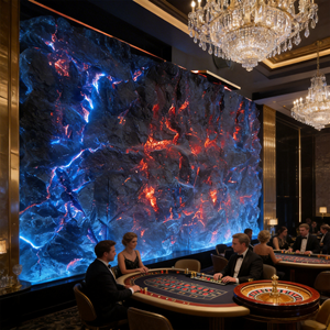 Panneau mural translucide en FRP effet roche de lave, plaque de pierre artificielle 3D rétroéclairée pour la décoration intérieure de KTV, bars et discothèques - Product Image 2