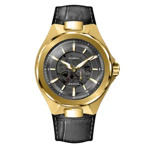 Reloj mecánico automático de moda para hombre dorado, reloj para hombre, LOGO, se puede personalizar