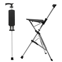 Solution de marche sécurisée : canne-chaise portable pour personnes âgées avec siège stable