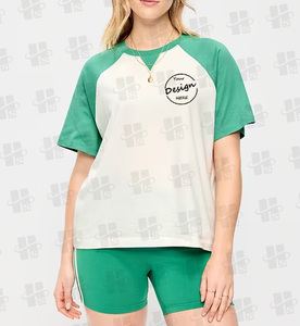 T-shirts blancs personnalisés de haute qualité pour femmes sérigraphie coton modal <span class=keywords><strong>col</strong></span> en <span class=keywords><strong>V</strong></span> 3/4 manches raglan t-shirt pour femmes avec votre logo - Product Image 2
