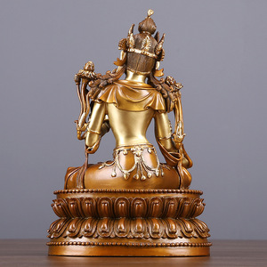 Green Tara Buddha Statue Copper Home Decoration Religious Gift <b>Craft</b> Artwork - Product Image 2