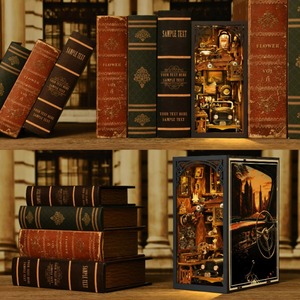 ที่กั้นหนังสือรูปบ้านจิ๋วทำมือจากไม้ รูปแบบรถโบราณ ของเล่นประกอบบ้านจิ๋ว ของขวัญ - Product Image 3