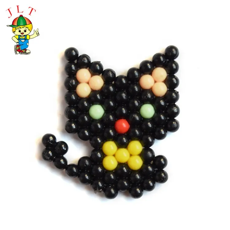 Newest Educational Small Black Cat Puzzle Toys Water A-qua Beads for Kids