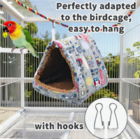 Hamac d'hiver de luxe en peluche pour oiseaux, plateforme chaude, pour perruches et autres oiseaux de petite taille, nid en polyester, niche d'extérieur suspendue, vente en gros
