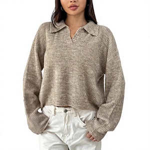 Pull sans manches col roulé vintage de haute qualité, couleur unie, en tricot, avec logo frontal, pour printemps-automne, Bangladesh - Product Image 3
