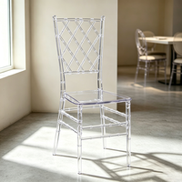 Chaise fantôme empilable en acrylique transparent – Vente en gros, élégante, personnalisable, pour événements et locations