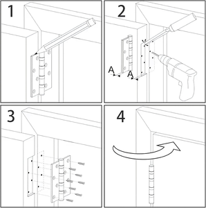 مفصلات أبواب مسطحة من النيكل المصقول مقاس 3.5 بوصة 5/8 بوصة مستديرة للمطبخ والمنزل والمكتب وغرفة النوم والمستشفى والمدرسة - Product Image 5