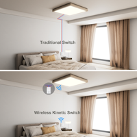 Interrupteur sans fil cinétique RF étanche 1 voie 86x86mm, interrupteur cinétique sans batterie ni câblage