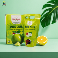 Personnalisé 750ml 1L, 1.5L,2L,3L,5L Double Fond Stand Up Pouch avec Poignée Trou et Robinet Stand Up Pouch pour Boissons
