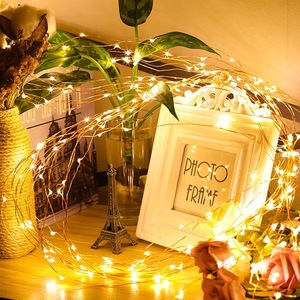Guirlandes lumineuses LED féériques <span class=keywords><strong>vert</strong></span> foncé cuivré, fonctionnant sur piles, pour intérieur et extérieur, chambre, dortoir, patio, jardin, fête de Noël - Product Image 2