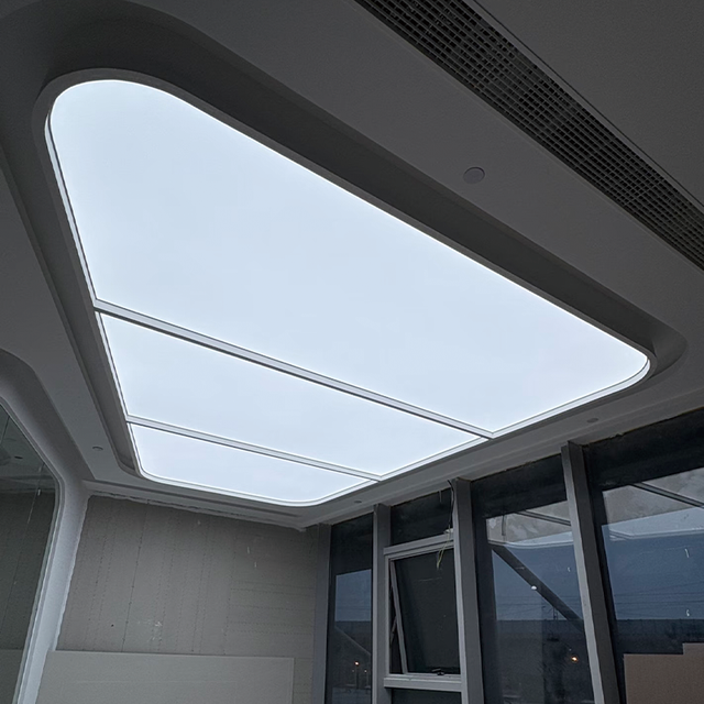 Rectangle Aluminum Stretch Ceiling Advertising Light Box PVC Membrane White Film Printing Full Color Soft LED Decorative