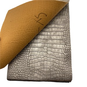 Pelle sintetica sintetica goffrata modello pelle di coccodrillo per scarpe borse tessuto ecologico riciclato - Product Image 2