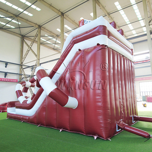 WINSUN Toboggan Gonflable Commercial Rouge et Blanc Rayé avec Tunnel pour Fêtes d'Enfants, Événements Festifs et Amusements en Jardin - Product Image 4