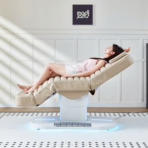Luxcuy bej Salon Spa elektrik estetisyen yüz yatak ayarlanabilir kozmetik masaj kirpik masa 3 Motor kavisli güzellik yatağı - Product Image 5