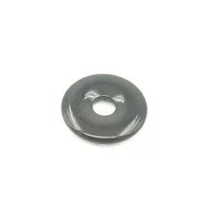 Natuursteen Sieraden Accessoires Onyx Zwarte Agaat 30Mm Donut Hanger Charm Voor Diy