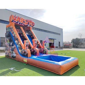 สไลเดอร์น้ำเป่าลมพีวีซีเชิงพาณิชย์ อุปกรณ์สวนน้ำ สนามเด็กเล่นอนิเมะ สไลเดอร์น้ำเป่าลมพร้อมสระ - Product Image 4