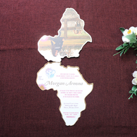 Invitaciones Plegables con Forma de Mapa, Tarjetas de Invitación con Foto Impresa en Cuatro Lados Personalizadas