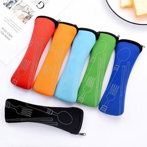 Juego de 4 Piezas, Bolsa de Vajilla Portátil Personalizada, Bolsa de Almacenamiento de Cubiertos para Viajes al Aire Libre, Camping, Cocina de Campamento y Viajes - Product Image 4