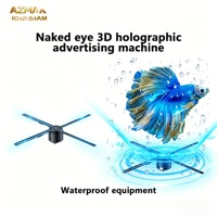 Máquina de Publicidad Holográfica 3D de Lujo AZMAX 896LED, Pantalla de Audio HD 4K Visible a Simple Vista, Resistente al Agua para Exteriores, Aplicación Móvil