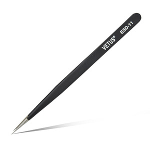 Vetus ESD-11 Precision Stainless Steel Pointed Tweezers Antistatic Laboratory <b>Clamps</b> - Product Image 2