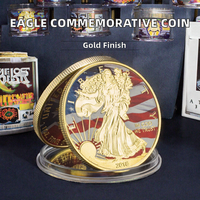 Ventes d'usine - Pièce commémorative plaquée or avec motif Liberty imprimé UV, badge souvenir en métal, cadeau de collection