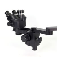 Microscope stéréo universel à bras articulé métallique 7-50X pour réparation mobile et PCB, microscopio trinoculaire avec support en caoutchouc