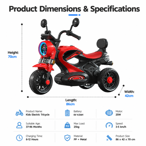 Triciclo Eléctrico para Niños de 3 Ruedas, Motocicleta con Luces LED, Música, Pedal, Batería, Juguete para Niños Pequeños, Certificado - Product Image 4