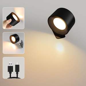 Lampe murale LED rotative à piles, magnétique, rechargeable, à intensité variable, tactile, pour la lecture et la décoration (vente en gros) - Product Image 1