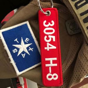 Fashion Promotional Brand Name Logo Embroidery Jet Tag Keychain Key Ring Custom Accessories - Product Image 3