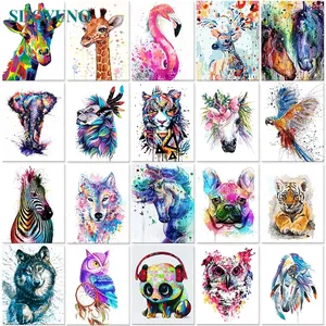 Home Decoration DIY Style 40x50cm Frameless Animals Canvas Pictures abstract colo paint by numbers art diy-painting